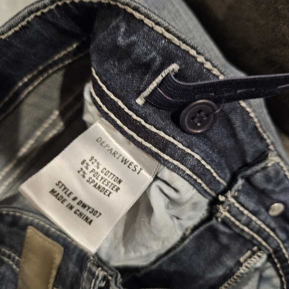 Departwest Boys 10 Tripp Taper Leg Dark Wash Denim Jeans Adjustable Waist - Picture 7 of 7
